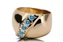 14 Karat Gelbgold Aquamarin Ring Vintage Schmuck vrc036y